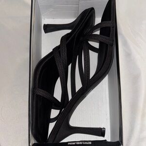 PrettyLittleThing Black Strappy Heels